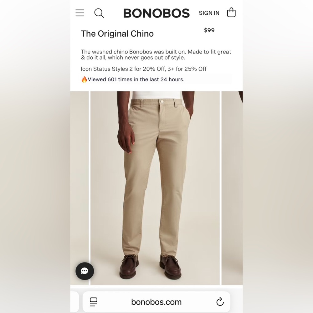 Bonobos Men's Chino Pants - salmon pink, slim fit, 32/34. EUC